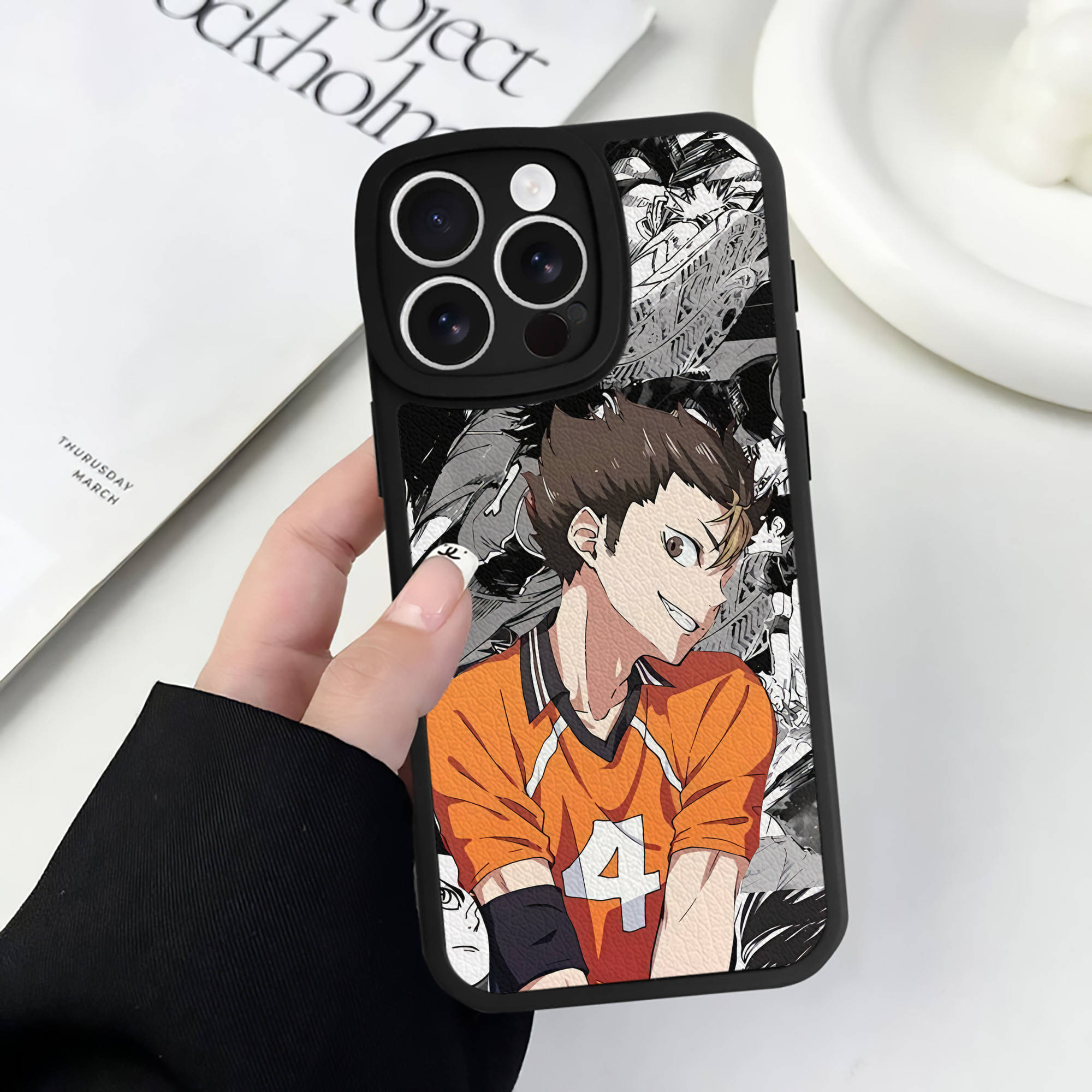 （画像用） ハイキュー!! Haikyu!! 【iPhone 16シリーズ対応】シリコンスマホケース（レザー調） 材質：シリコン
